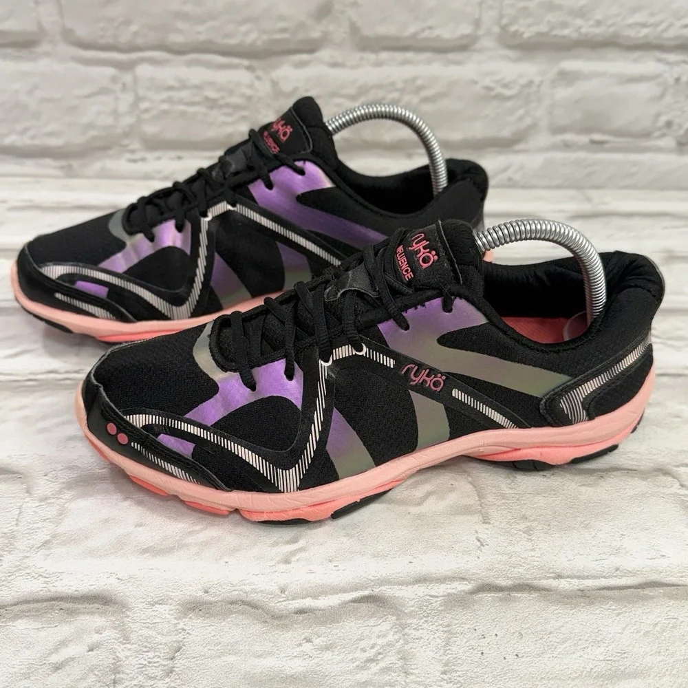 Ryka Influence Cross Training Athletic Shoes Black Pink Woman's 9.5 W‎ Nice!!